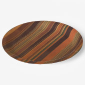 秋の休日ストライプは暗い ペーパープレート (アングル)