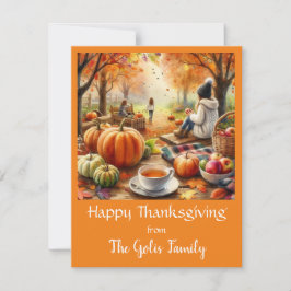 秋の休暇 感謝祭おめでとう カード