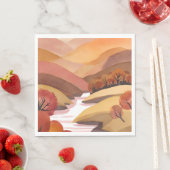 秋の住まい | 紅葉の水彩風景 スタンダードランチョンナプキン (インサイチュ)