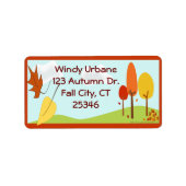 秋の住所 シール (正面)