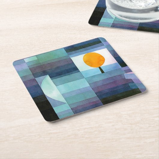 秋の使い手、クレー スクエアペーパーコースター (アングル)