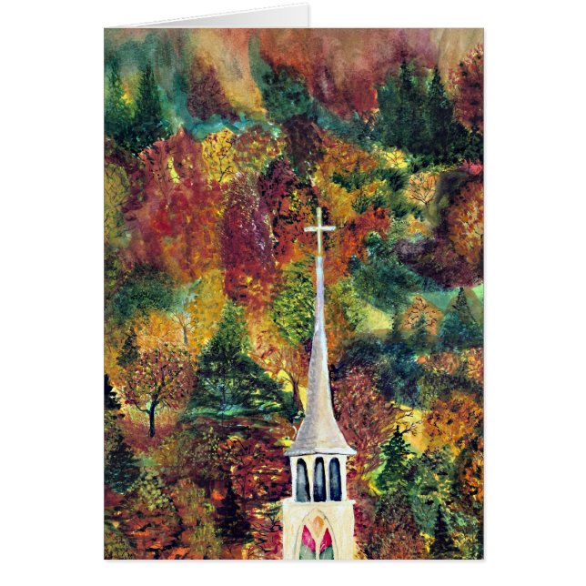 秋の信頼の水彩画の絵画 (正面)