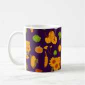 秋の健康的な収穫野菜と果物 コーヒーマグカップ (左)