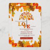 秋の傘のブライダルシャワーの招待状 招待状 (正面/裏面)