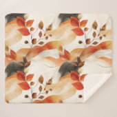 秋の優雅さのシームレスなパターン シェルパブランケット (正面(横))