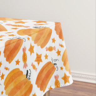 秋の優雅さ:水彩カボチャのテーブルクロス テーブルクロス