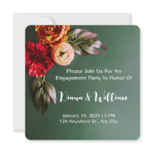 秋の優雅なウェディング・インビテーション