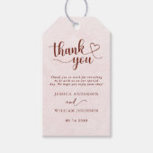 秋の優雅なピンクの色合い  結婚式のお礼 ギフトタグ (正面)