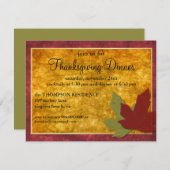 秋の優雅な感謝祭の招待状 招待状 (正面/裏面)