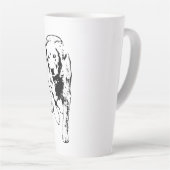 秋の光の中を黄金の歩幅で歩く カフェラテマグ (右アングル)