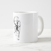 秋の光の中を黄金の歩幅で歩く ジャンボコーヒーマグカップ (正面右)