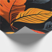 秋の光彩:放射状リーフパターン ラッピングペーパー (角)