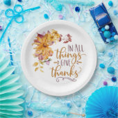 秋の全与え感謝していフローラ ペーパープレート (パーティー)