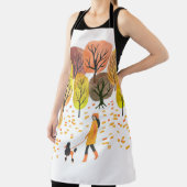 秋の公園の水の色：ヴィンテージシーン エプロン (インサイチュ)