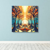 秋の公園 キャンバスプリント (インサイチュ (ウッドフロア))