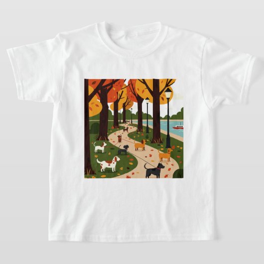 秋の公園 Tシャツ (レイダウン)