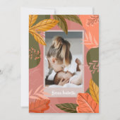 秋の写真の誕生のお知らせ シーズンカード (正面)