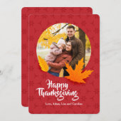 秋の写真グリーティングカード 招待状 (正面/裏面)