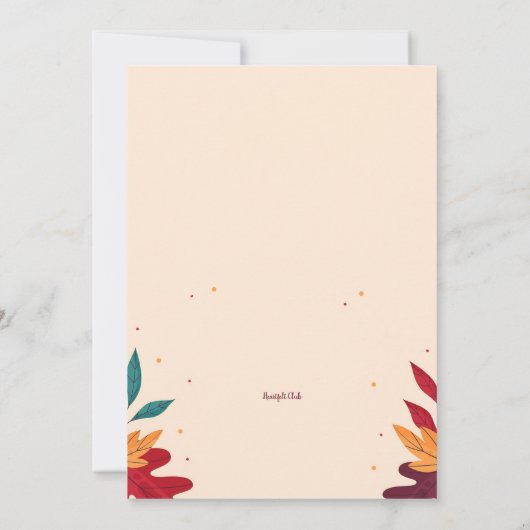 秋の写真妊娠発表 招待状 (裏面)