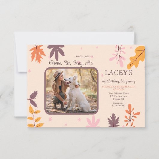 秋の写真招待状 招待状 (正面)