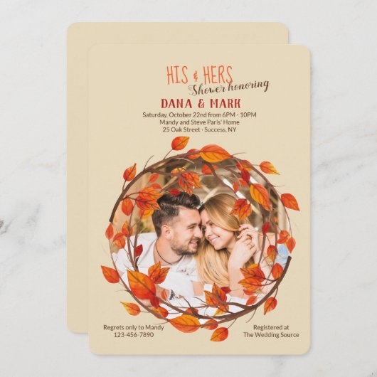 秋の写真招待状<a href="https://www.f 招待状 (正面/裏面)