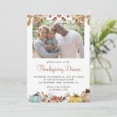 秋の写真素朴感謝祭 招待状 (スタンド正面)