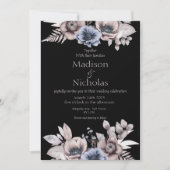 秋の冬のフローラダーク結婚式招待状 招待状 (正面)