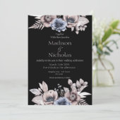 秋の冬のフローラダーク結婚式招待状 招待状 (スタンド正面)