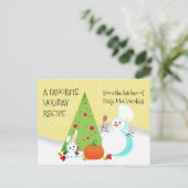 秋の冬の料理のベーキングの休日のレシピカード シーズンポストカード (スタンド正面)