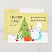 秋の冬の料理のベーキングの休日のレシピカード シーズンポストカード (正面/裏面)