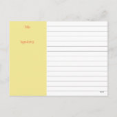 秋の冬の料理のベーキングの休日のレシピカード シーズンポストカード (裏面)