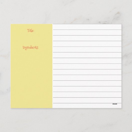 秋の冬の料理のベーキングの休日のレシピカード シーズンポストカード (裏面)