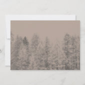 秋の冬の松の木の森のリハーサル夕食 招待状 (裏面)