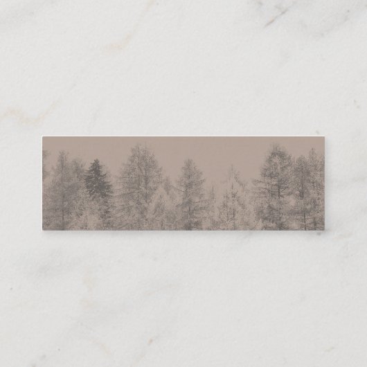 秋の冬の松の木の森林写真の結婚式の詳細 スキニー名刺 (裏面)