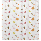 秋の冬の紅葉ピネコーンオレンジレッド シャワーカーテン (正面)