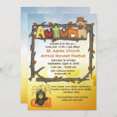 秋の出来事の招待状 招待状 (正面/裏面)