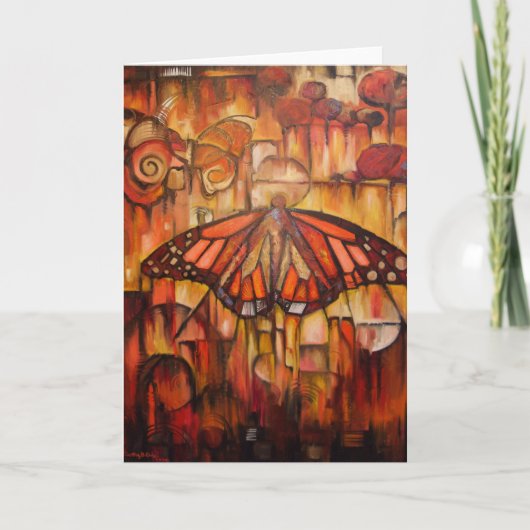 秋の出現の翼-挨拶状 カード (正面)