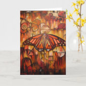 秋の出現の翼-挨拶状 カード (黄色い花)