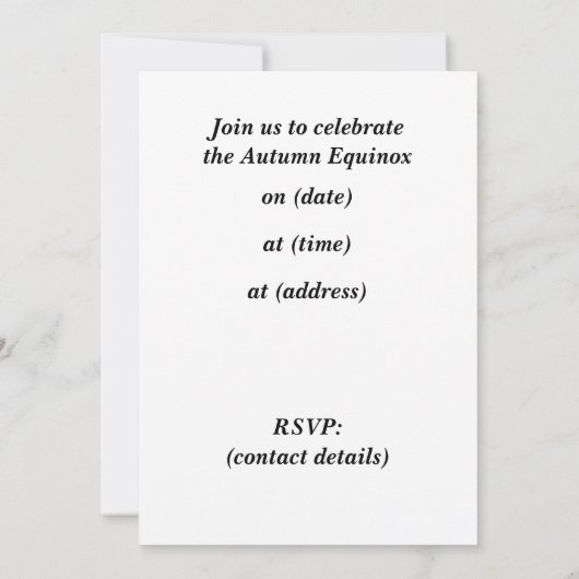 秋の分点のパーティの招待状 招待状 (裏面)