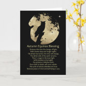 秋の分点のフクロウおよび月の恵みカード カード (黄色い花)