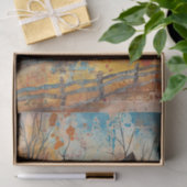 秋の切り離し時に見すぼらしい青い農家 薄葉紙 (ギフト)