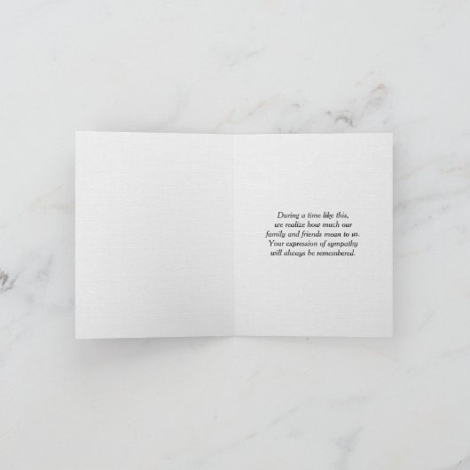 秋の列ボート悔やみや弔慰ありがとう家族 カード (内部)