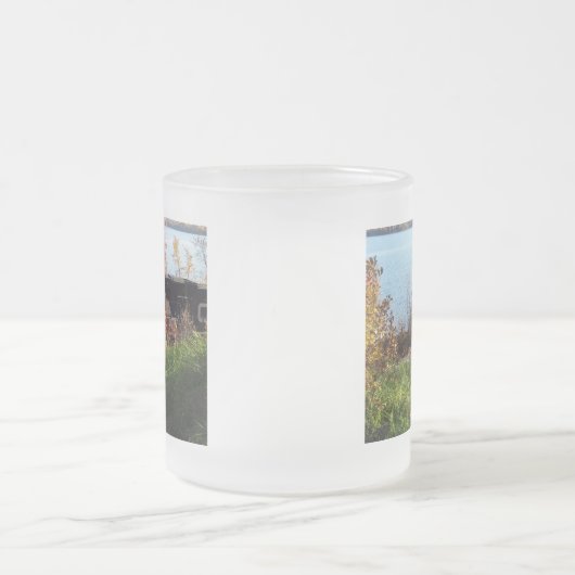 秋の列車 フロストグラスマグカップ (中央)