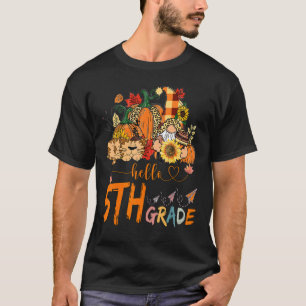 秋の初め秋先生ひまわりHello F Tシャツ