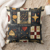 秋の初期のキルト模様 | ファームハウスハーベスト クッション (ブランケット)