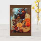 **秋の到来と感謝祭の季節です** カード (黄色い花)