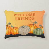 秋の到来を告げるパンプキンの色鮮やかな秋色 アクセントクッション (正面)
