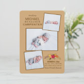 秋の到来 3 フォト 出生発表 招待状 (スタンド正面)