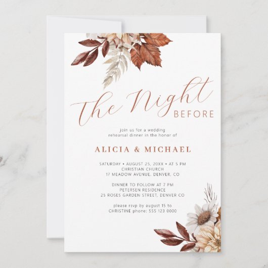 秋の前夜のフローラリハーサル 招待状 (正面)