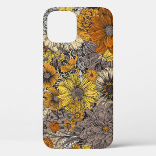 秋の動植物:70年代レトロ iPhone 12ケース